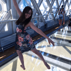 Danced her way across Tower Bridge above the Thames River in London!